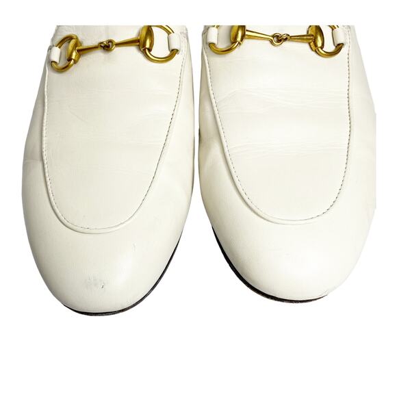 GUCCI Authentic Princetown mule loafer gold white horse bit 8.5 - Picture 5 of 12